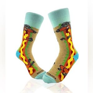 Fun Weiner Hot Dog Patterned Socks